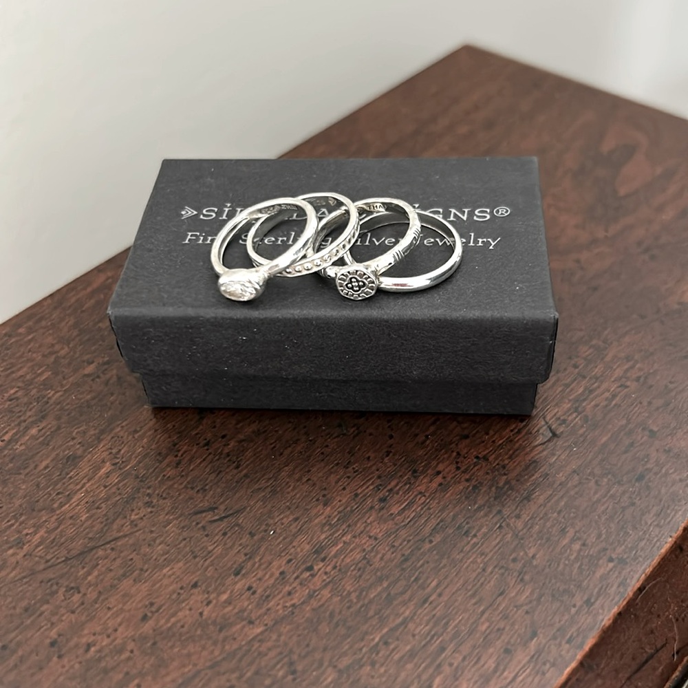 Silpada Stackable Rings. All 925 Sterling Silver. Size 6